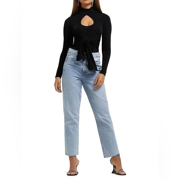 NWT River Island Cut-Out Detail Belted Wrap Top, UK14/US10 - Picture 4 of 14